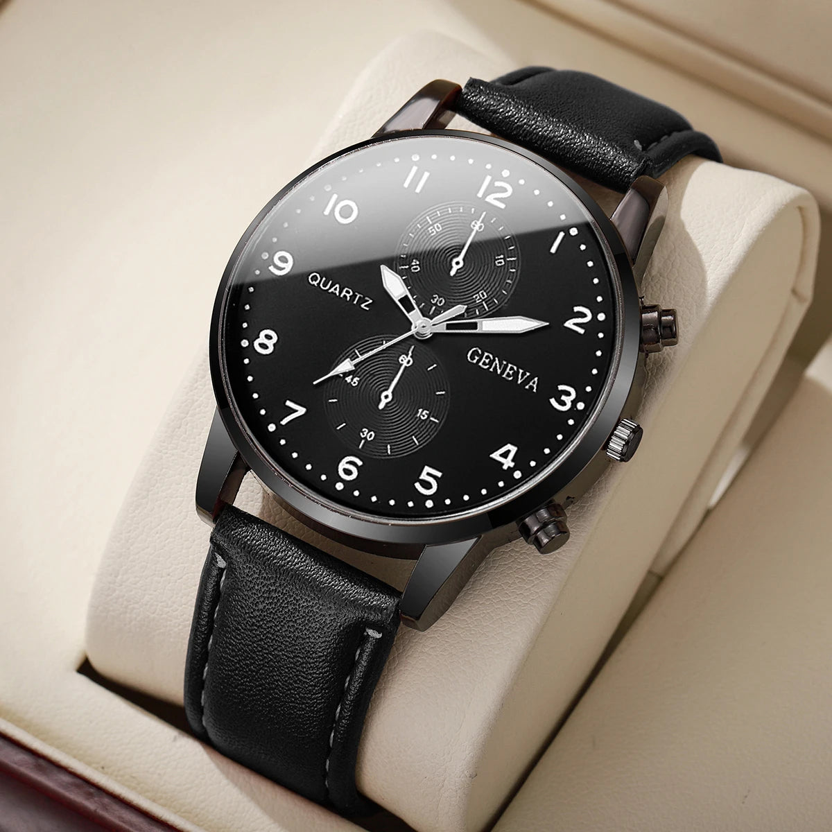 The Eclipse: Men's Black Chronograph Watch
