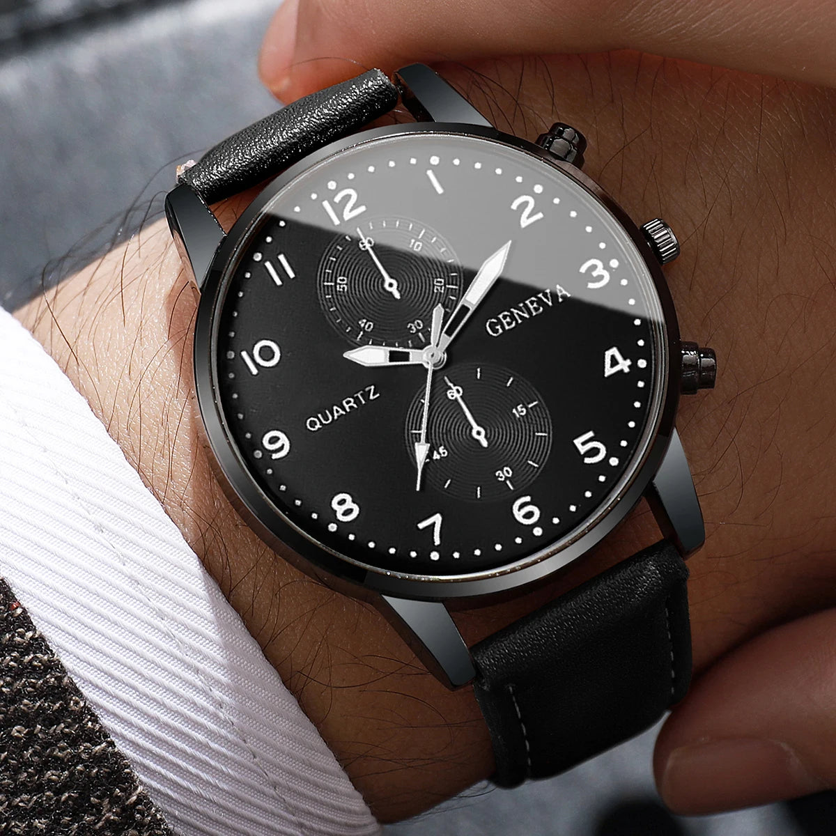 The Eclipse: Men's Black Chronograph Watch