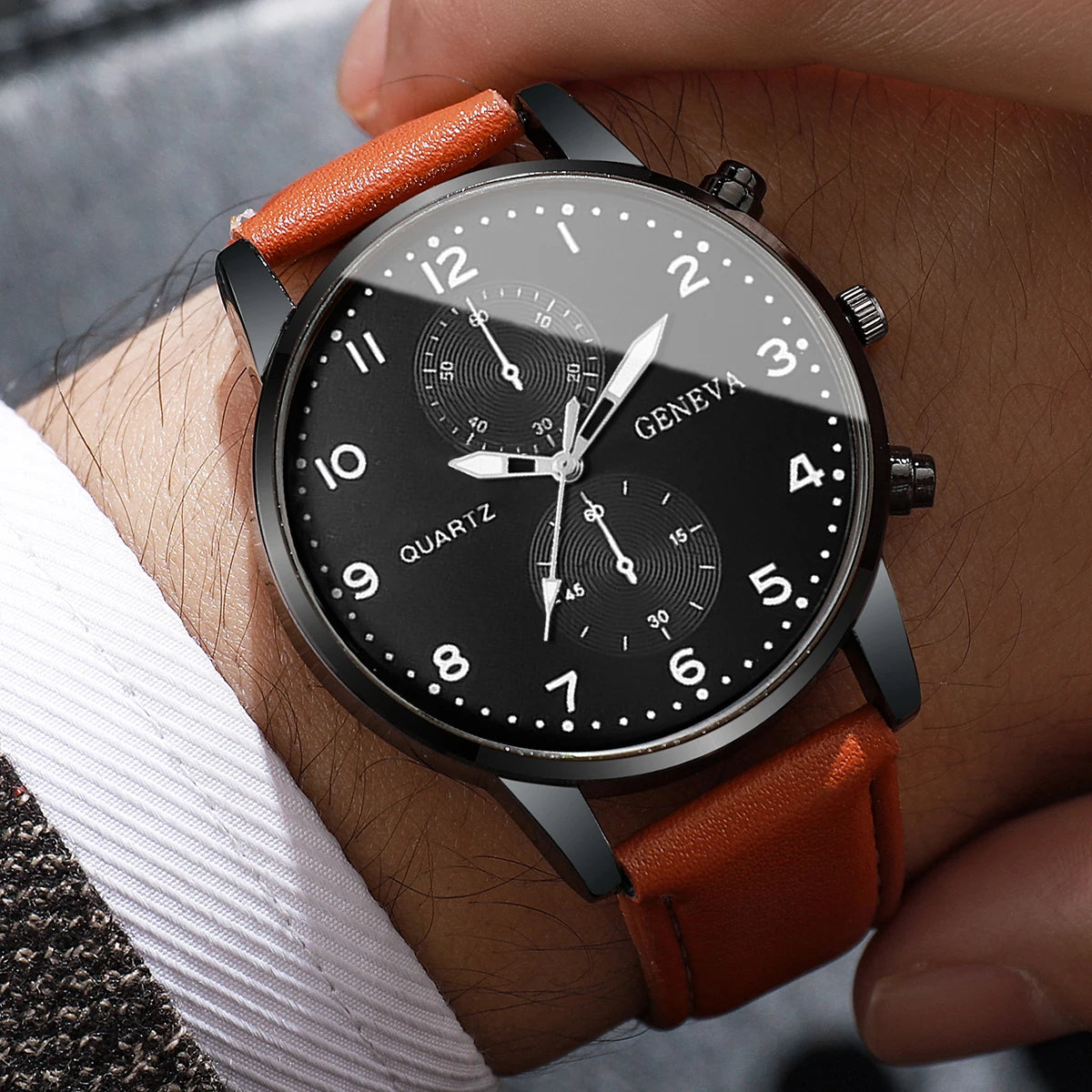 The Eclipse: Men's Black Chronograph Watch