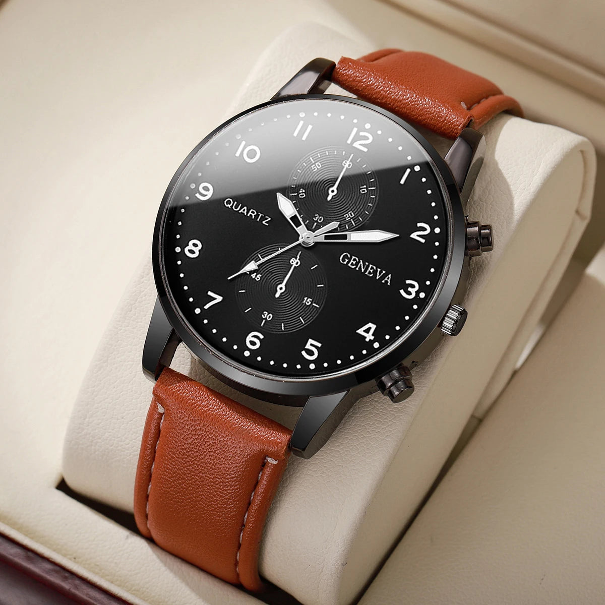 The Eclipse: Men's Black Chronograph Watch